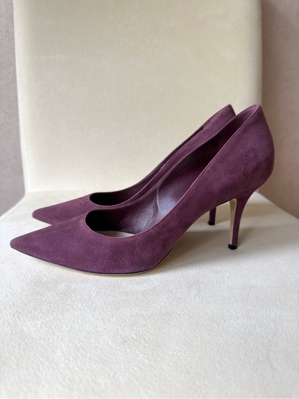 Dior Plum Suede Pointed Pumps